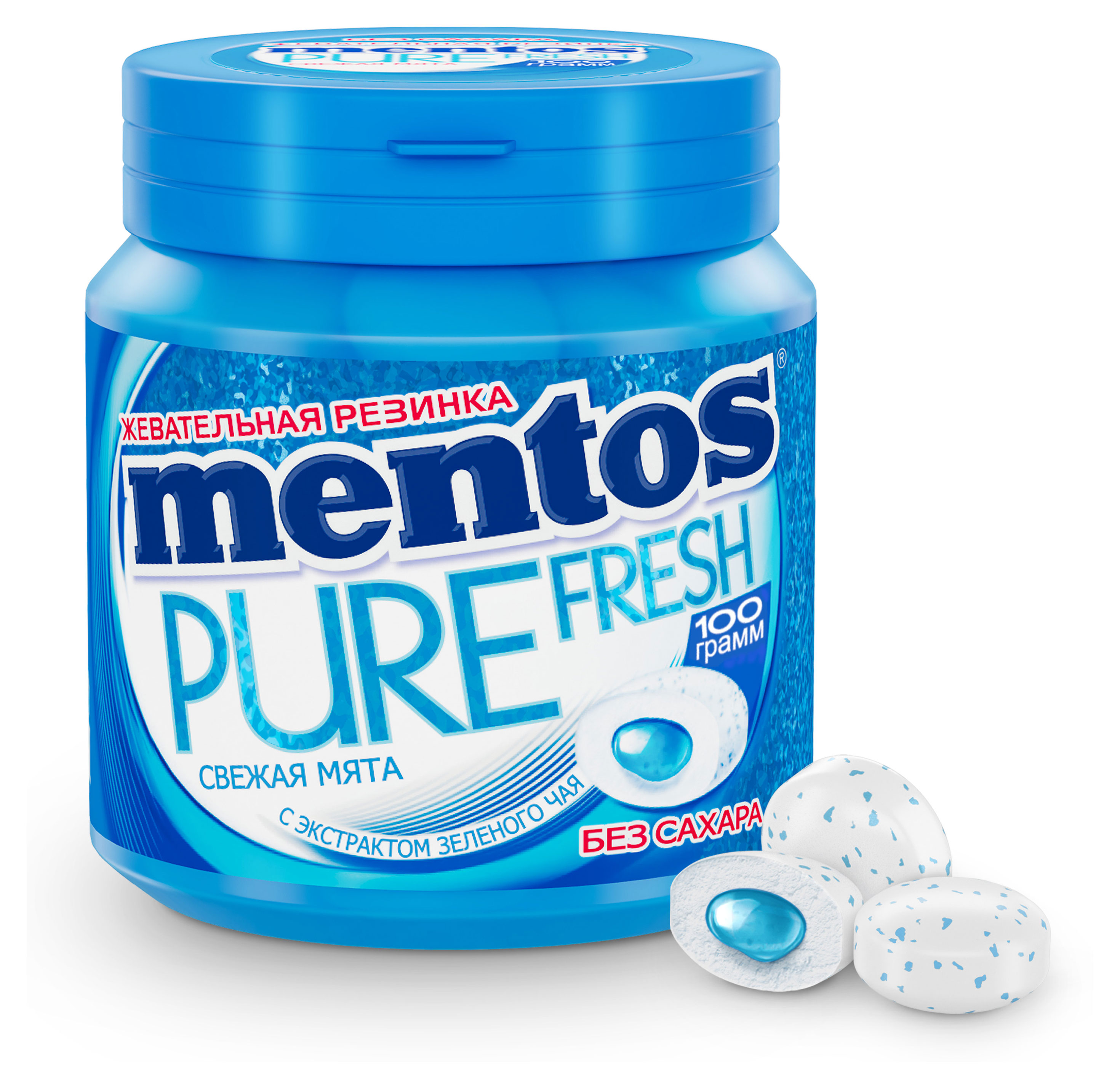 Резинка жевательная Mentos Pure Fresh Свежая мята, 100 г