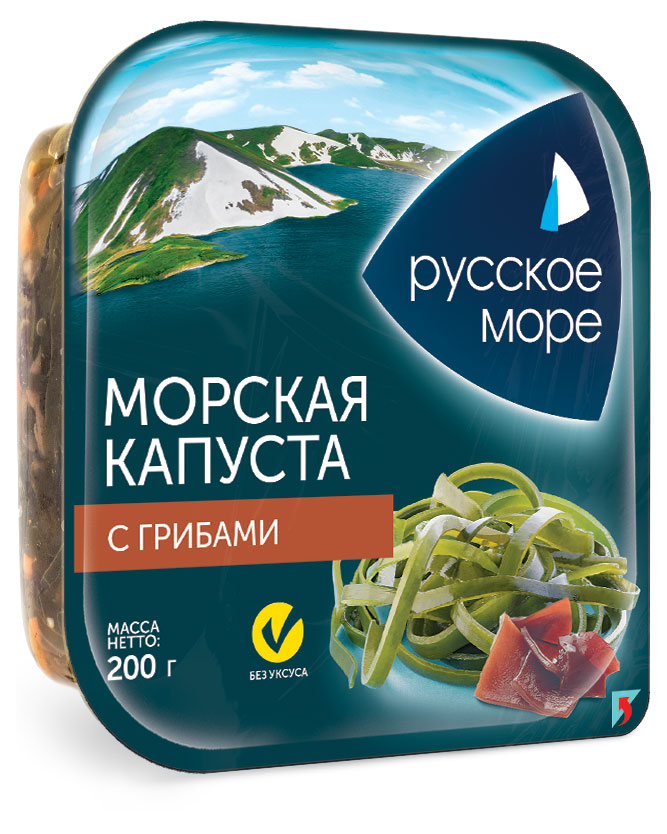 Морская капуста «Русское море» по-корейски с грибами, 200 г