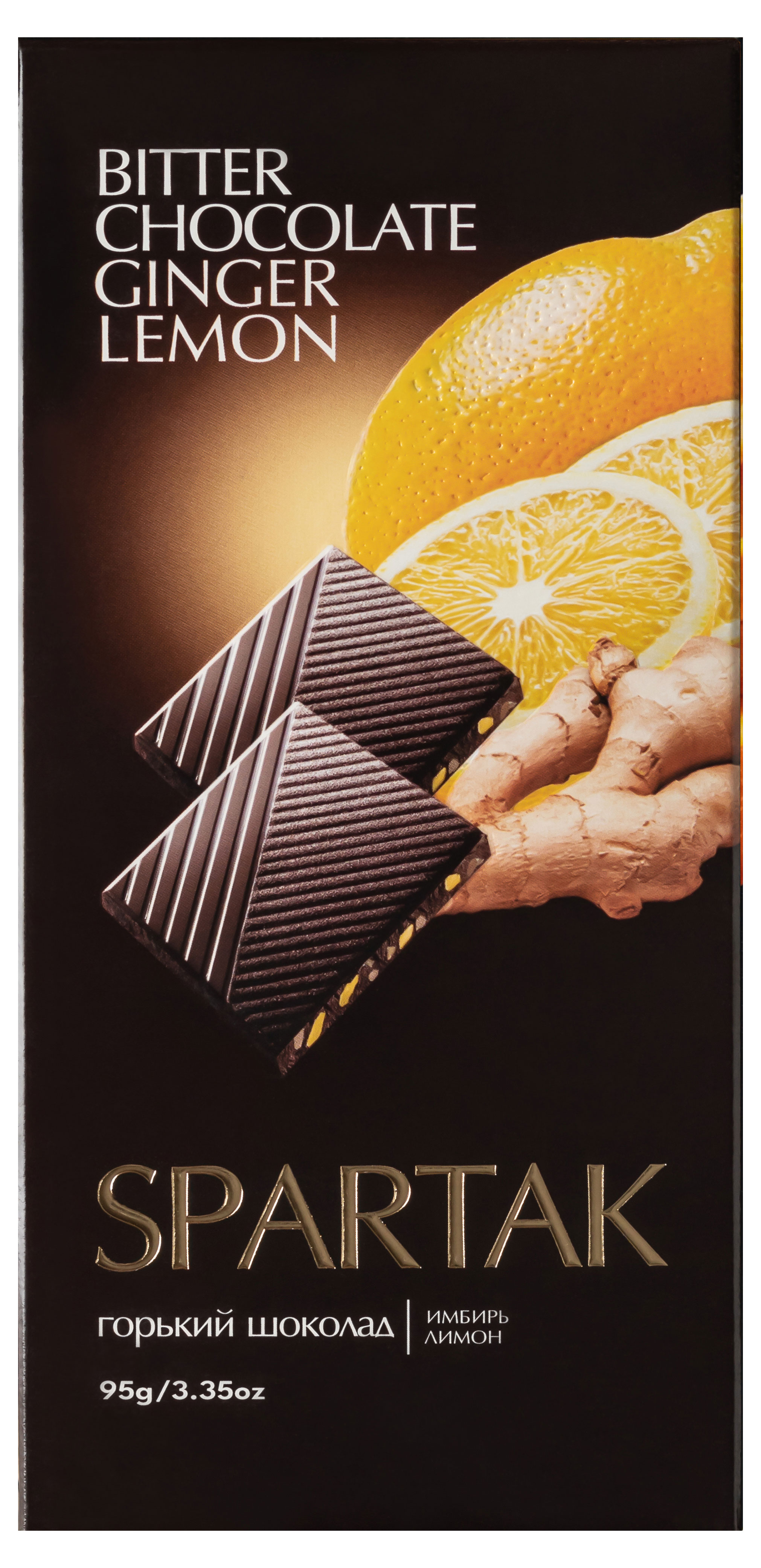 Шоколад «Спартак» Горький с имбирём и лимоном, 95 г