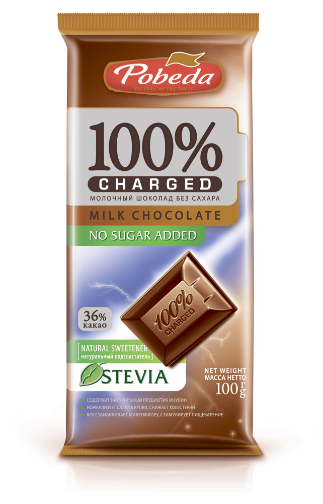 Шоколад молочный Pobeda без добавления сахара, 100 г