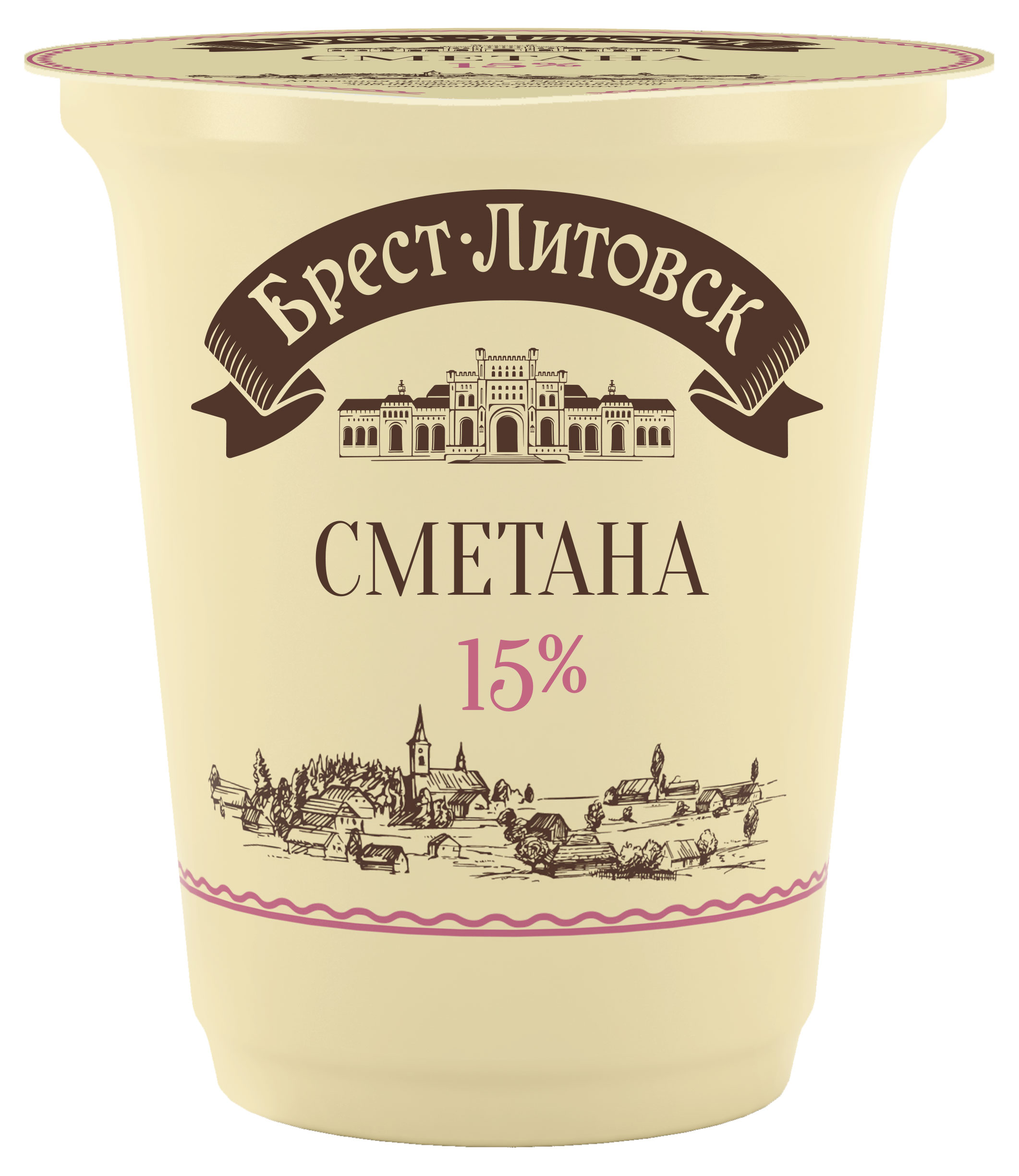 Сметана «Брест-Литовск» 15% БЗМЖ, 300 г