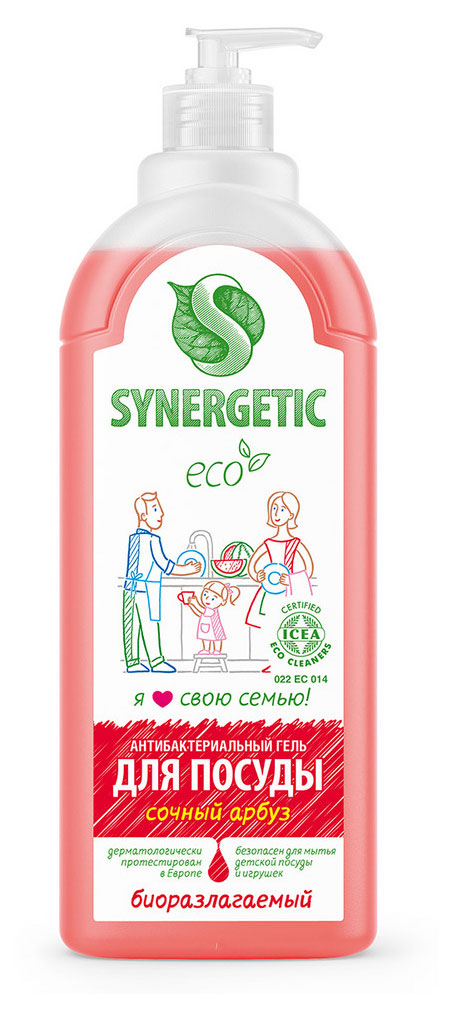 Средство для мытья посуды Synergetic Арбуз, 1 л