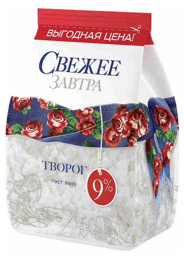 Творог «Свежее завтра» 9% БЗМЖ, 400 г