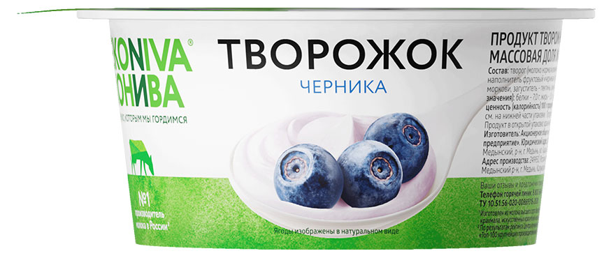 Творожок «ЭкоНива» с черникой 5% БЗМЖ, 125 г