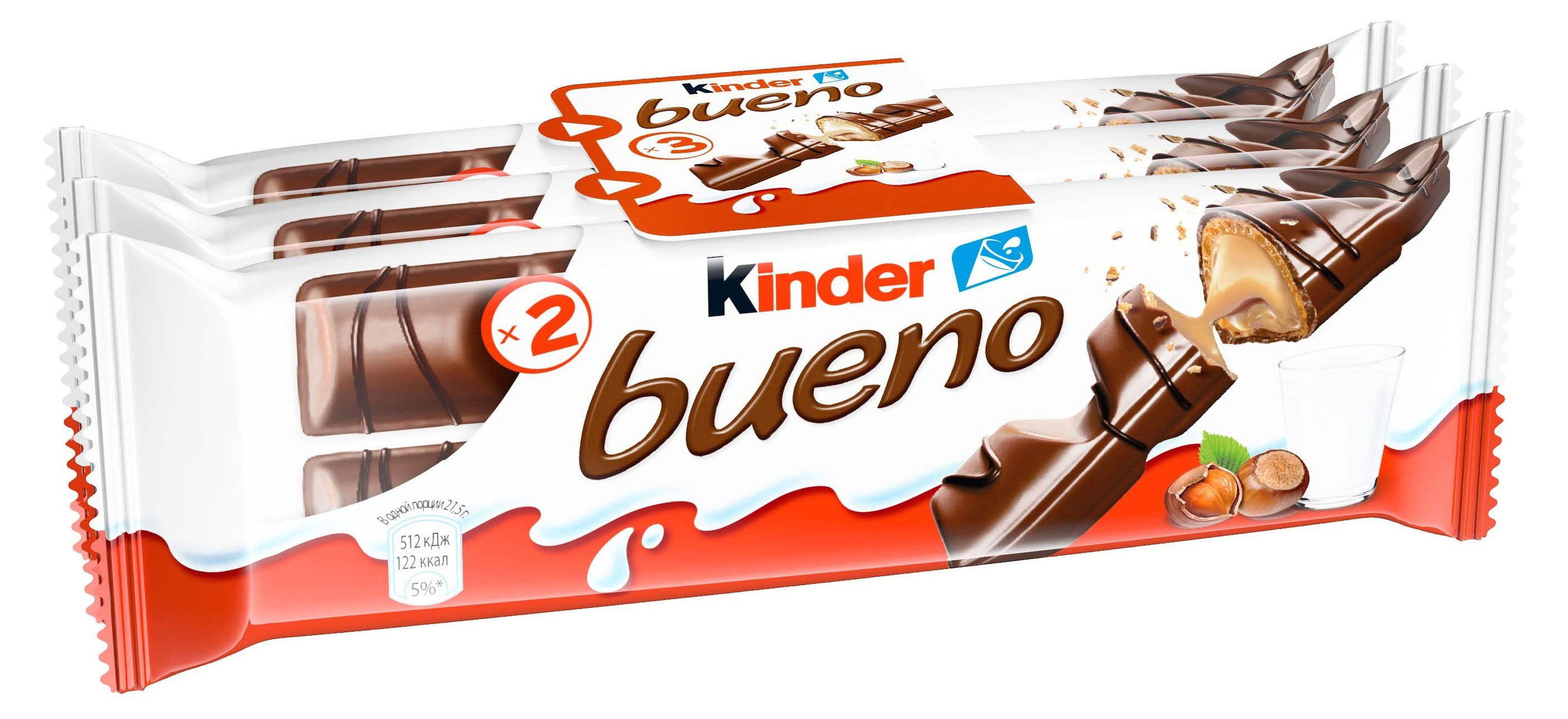 Вафли Kinder Bueno в молочном шоколаде, 3х43 г