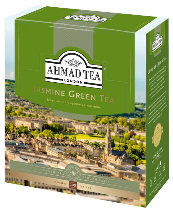 Чай зеленый Ahmad Tea с жасмином в пакетиках, 100х2 г