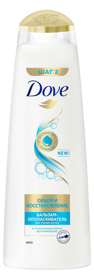 Бальзам-ополаскиватель для волос «Дав» Объем и восстановление, 350 мл