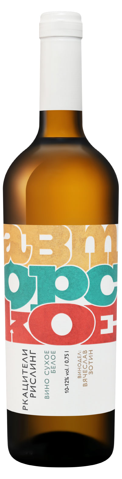 Вино «Авторское» Ркацители белое сухое Россия, 0,75 л