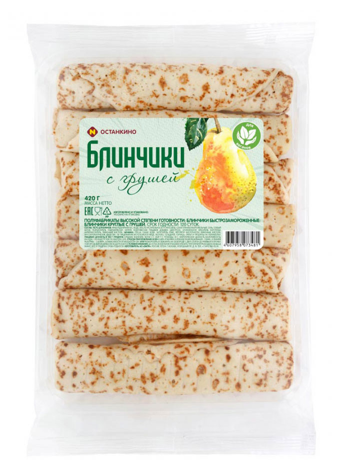 Блины сладкие «Останкино» с грушей замороженные, 420 г