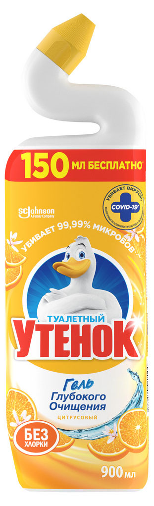 Туалетный Утенок Чистящее средство для унитаза «Цитрусовый», 900 мл