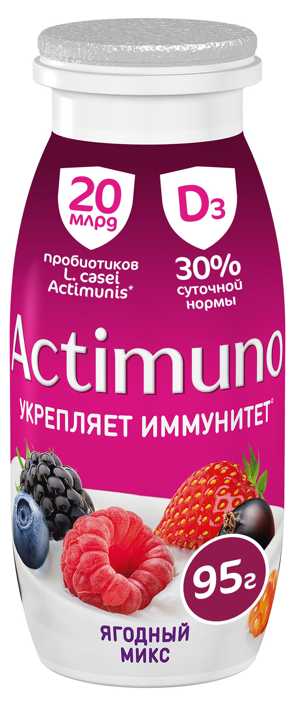 Продукт кисломолочный Actimuno Ягодный микс 1,5%, 95 г