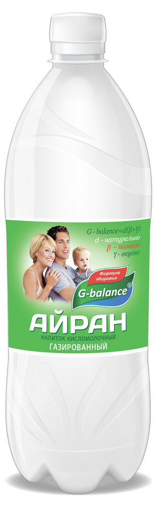 Напиток кисломолочный G-Balance Айран газированный 1% БЗМЖ, 1 л