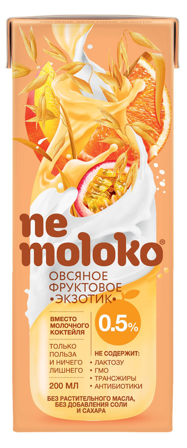 Напиток овсяный Nemoloko Экзотик фруктовый для детей старше 3х лет, 200 мл