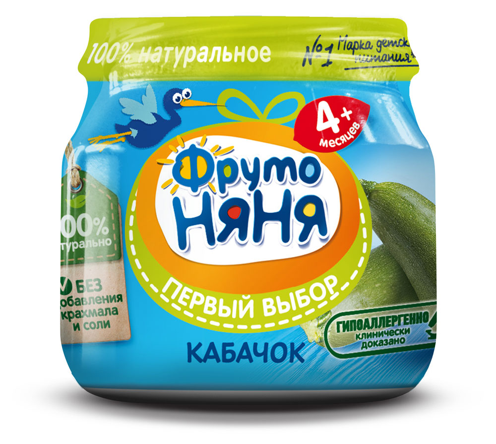 Пюре «ФрутоНяня» кабачок с 4 мес., 80 г