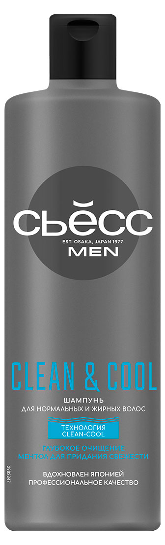 Шампунь для волос мужской «Сьёсс» Clean&Cool Men глубокое очищение, 450 мл