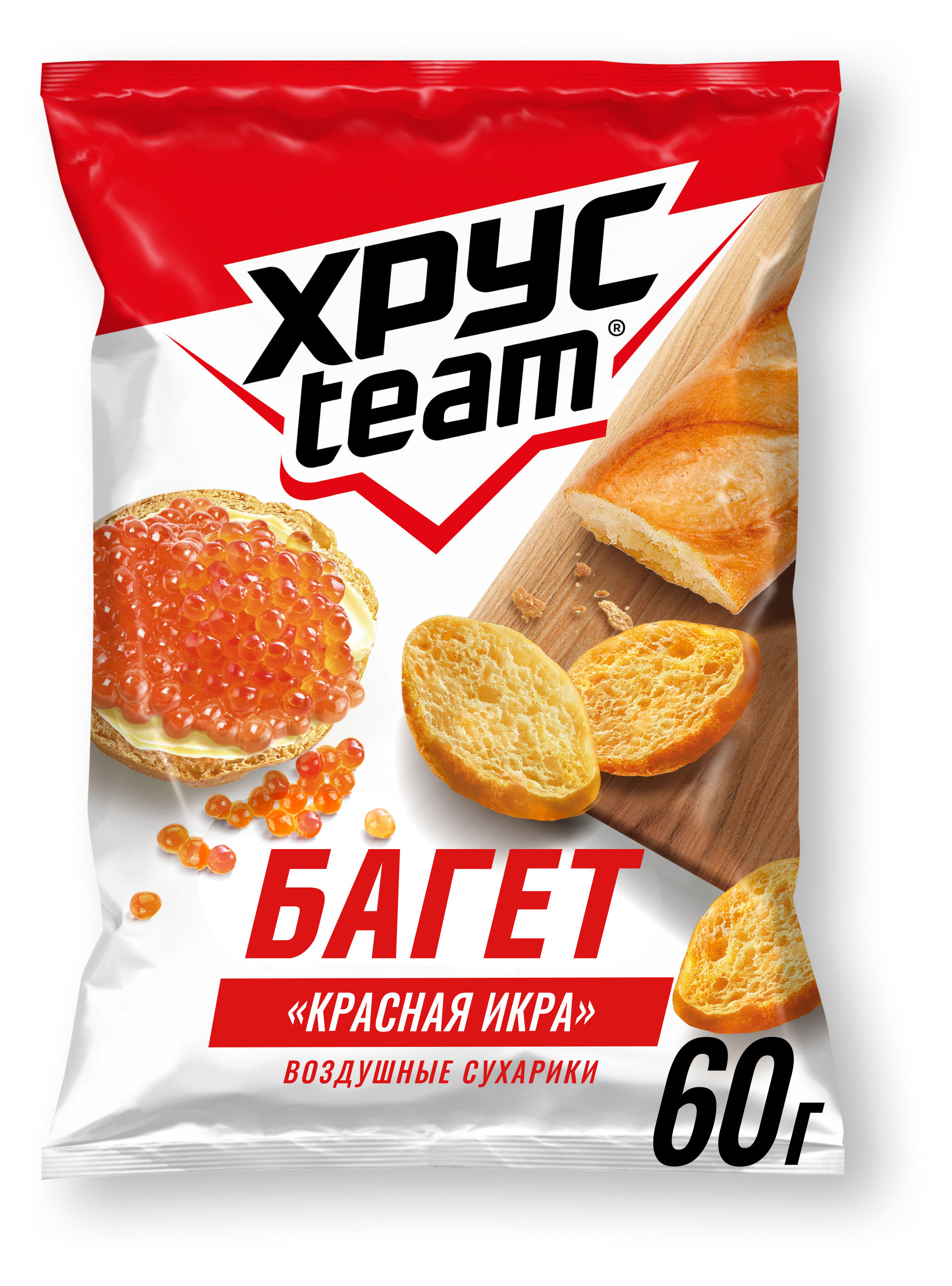 Сухарики Хрусteam Багет Красная икра, 60 г