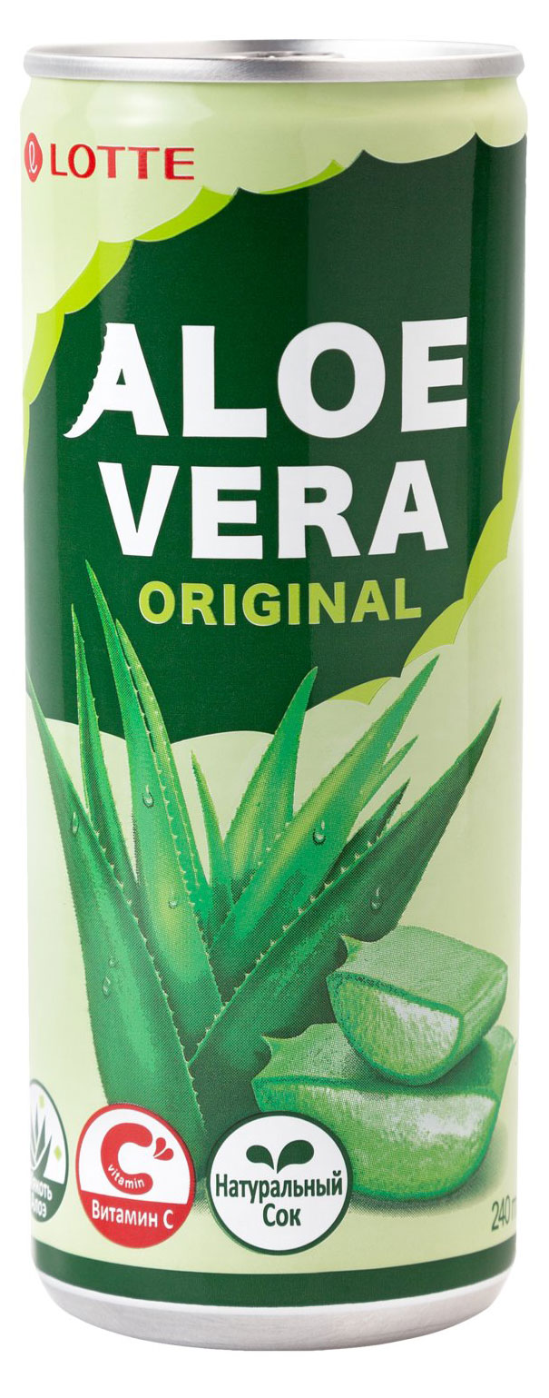 Напиток газированный Lotte Алоэ вера 24% оригинал Корея, 240 мл