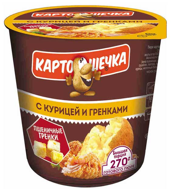 Пюре картофельное «Картошечка» с курицей гренками, 40 г