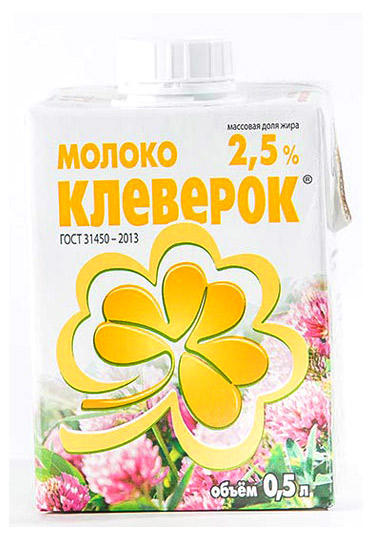 Молоко питьевое «Пискаревское» Клеверое ультрапастеризованное 2,5% БЗМЖ, 500 мл