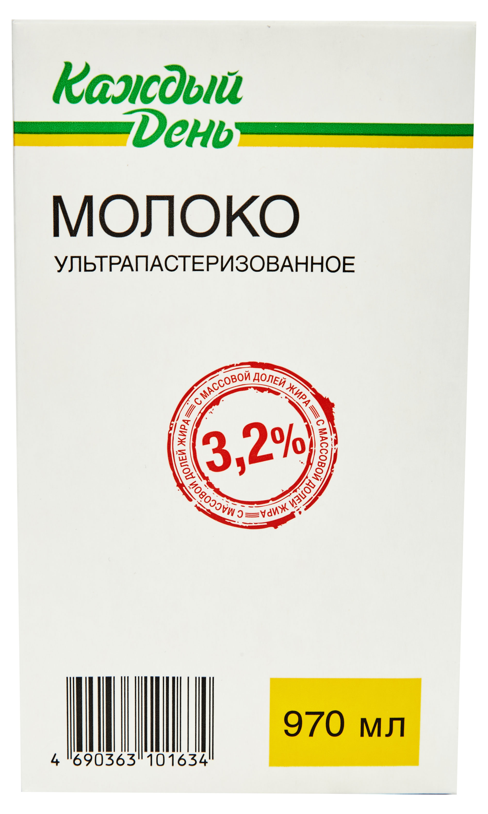 Молоко «Каждый день» ультрапастеризованное 3,2%  БЗМЖ, 1 л