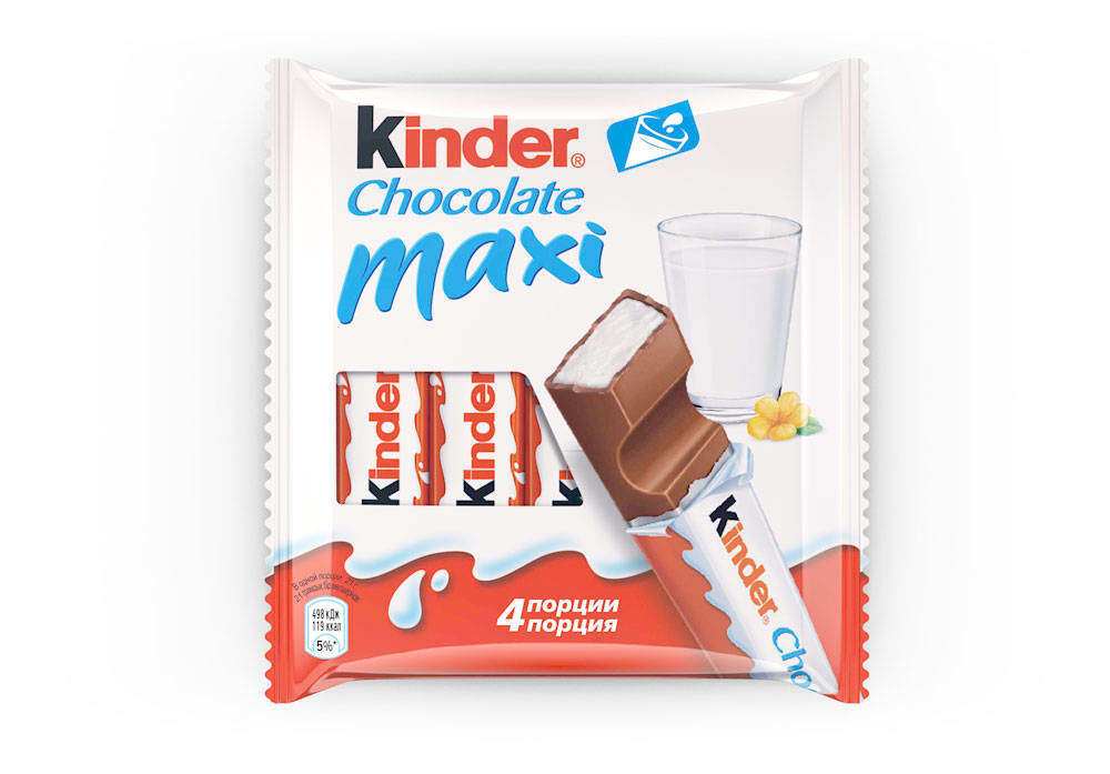 Шоколад молочный Kinder Maxi с молочной начинкой, 84 г