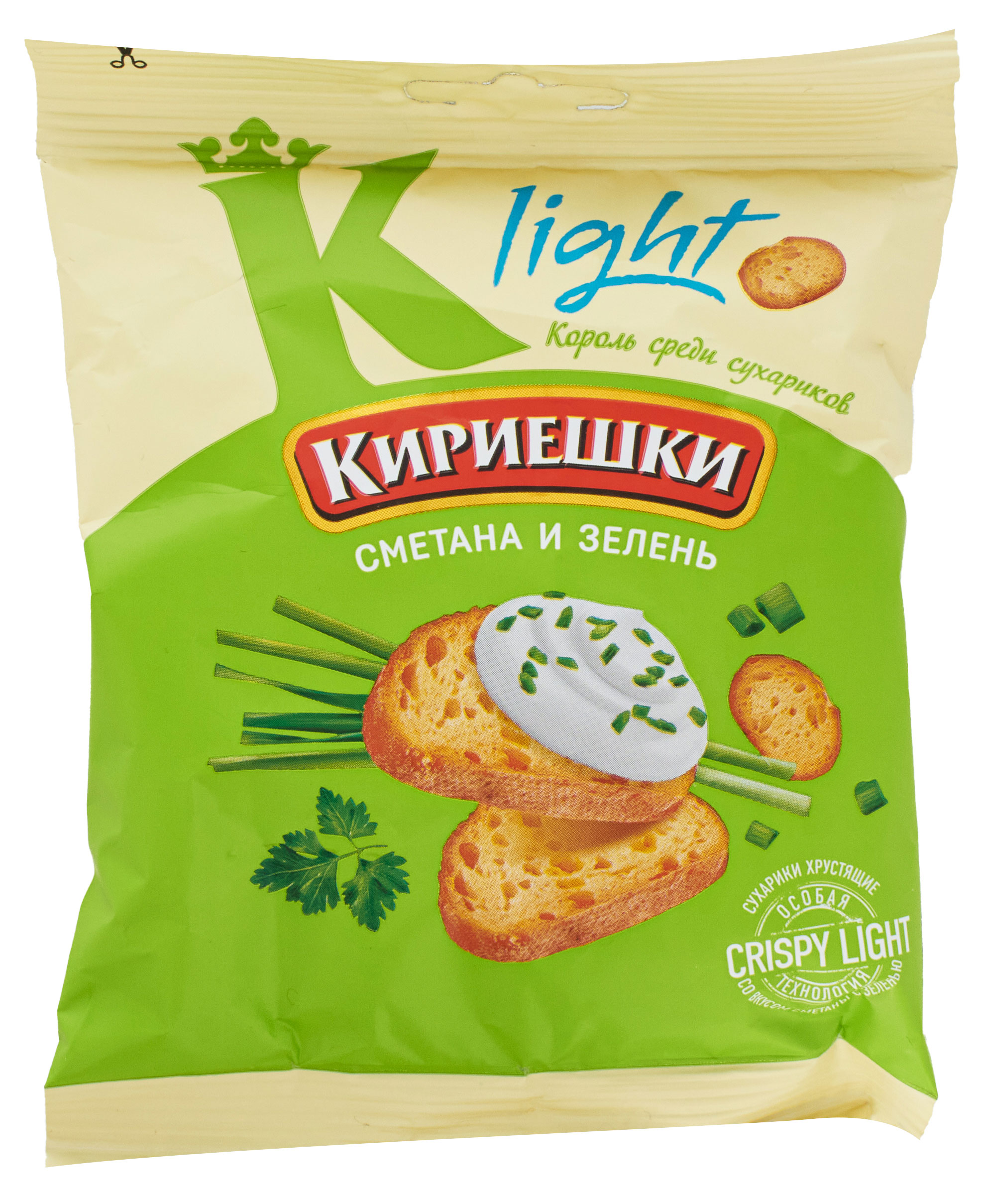 Сухарики пшеничные «Кириешки Light» со вкусом сметаны и зелени, 33 г