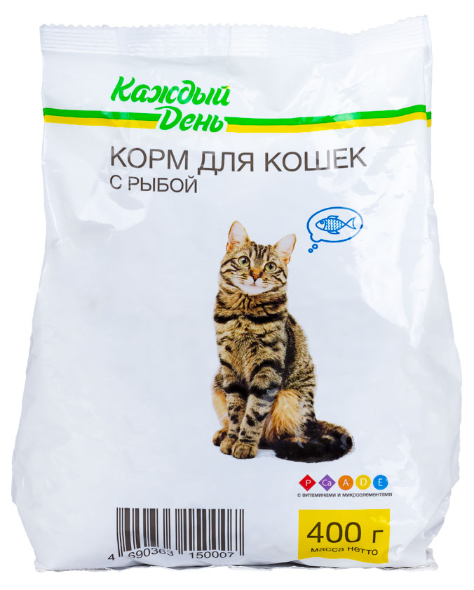 Сухой корм для кошек «Каждый день» с рыбой, 400 г