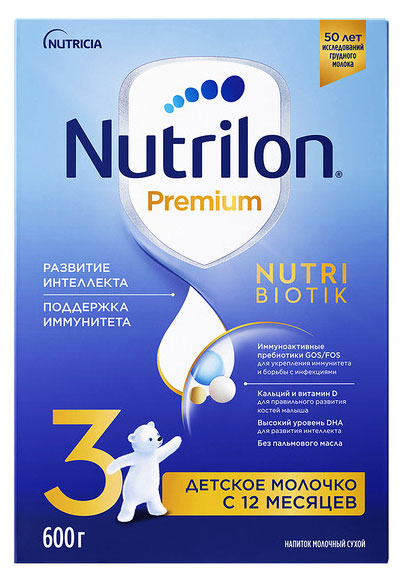 Смесь сухая молочная Nutrilon Premium 3 с 12 мес., 600 г