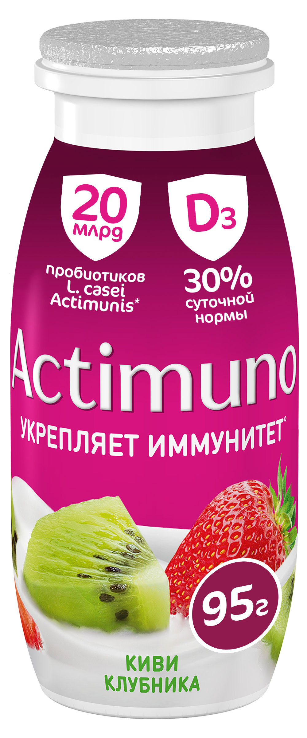 Продукт кисломолочный Actimuno Киви Клубника 1,5%, 95 г