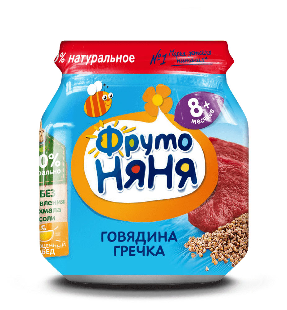 Пюре «ФрутоНяня» говядина с гречкой с 8 мес., 100 г