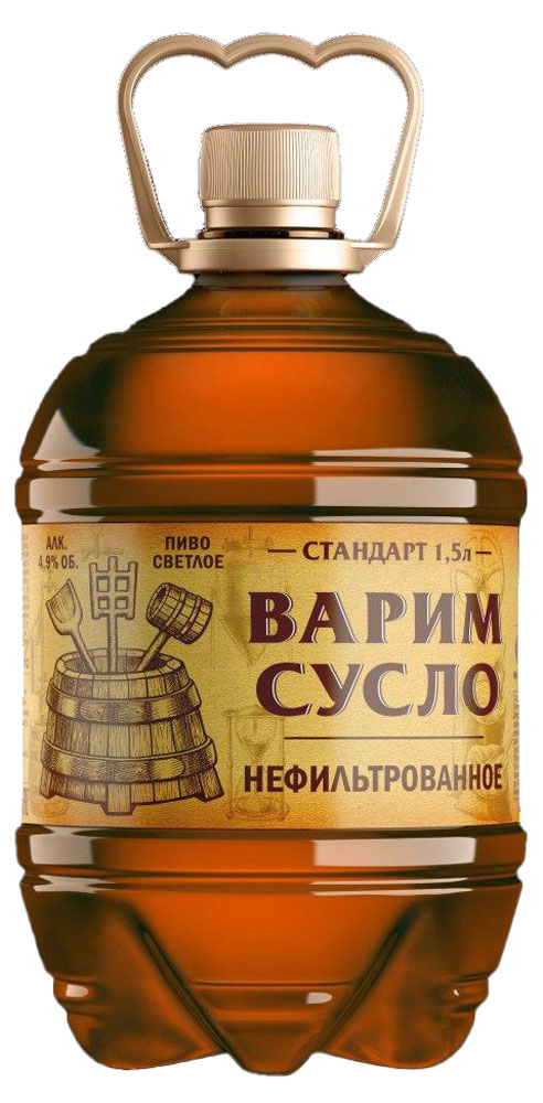 Пиво «Варим сусло» светлое нефильтрованное 4,9%, 1,5 л