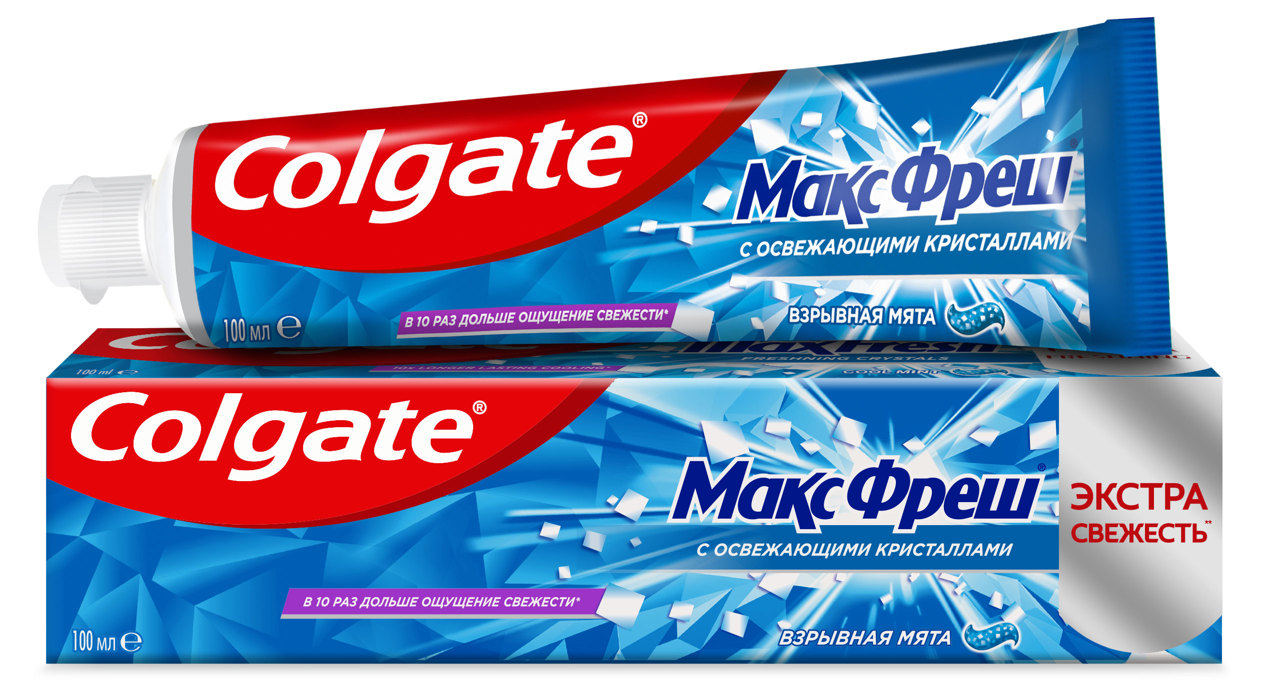 Зубная паста Colgate Макс Фреш Взрывная мята с освежающими кристаллами для свежего дыхания и защиты от кариеса, 100 мл