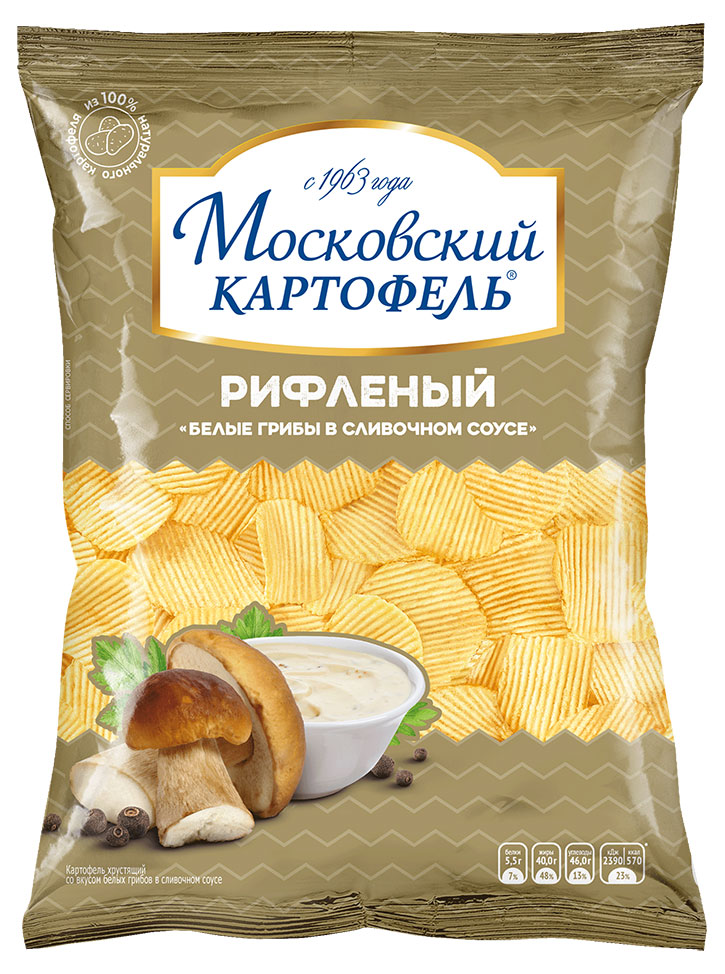 Чипсы «Московский Картофель» белые грибы, 120 г