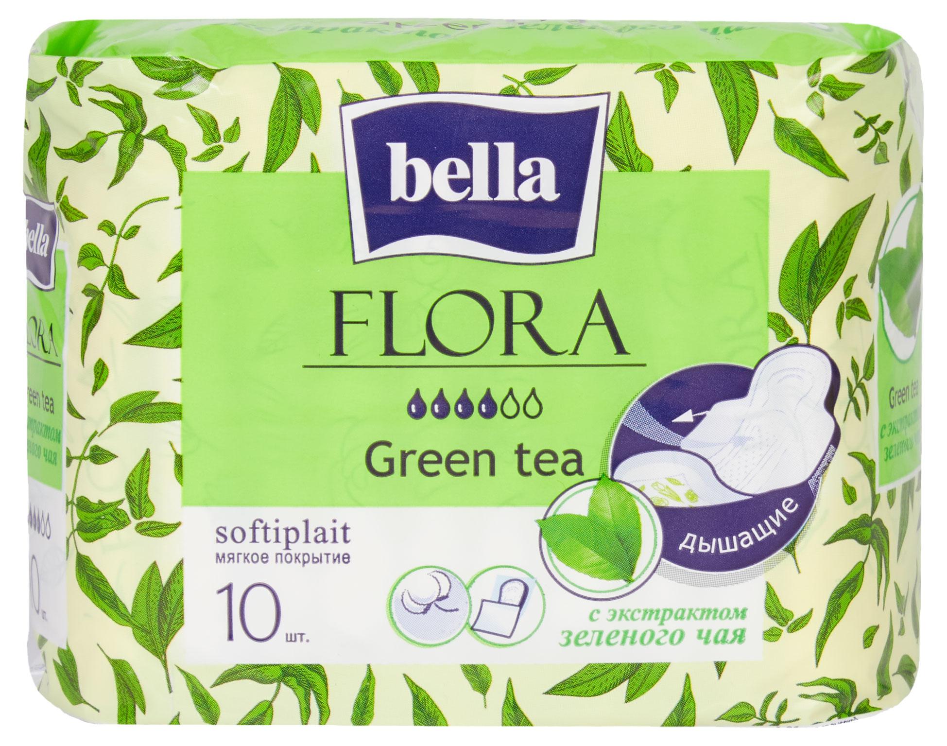 Прокладки гигиенические Bella Flora Зеленый чай, 10 шт