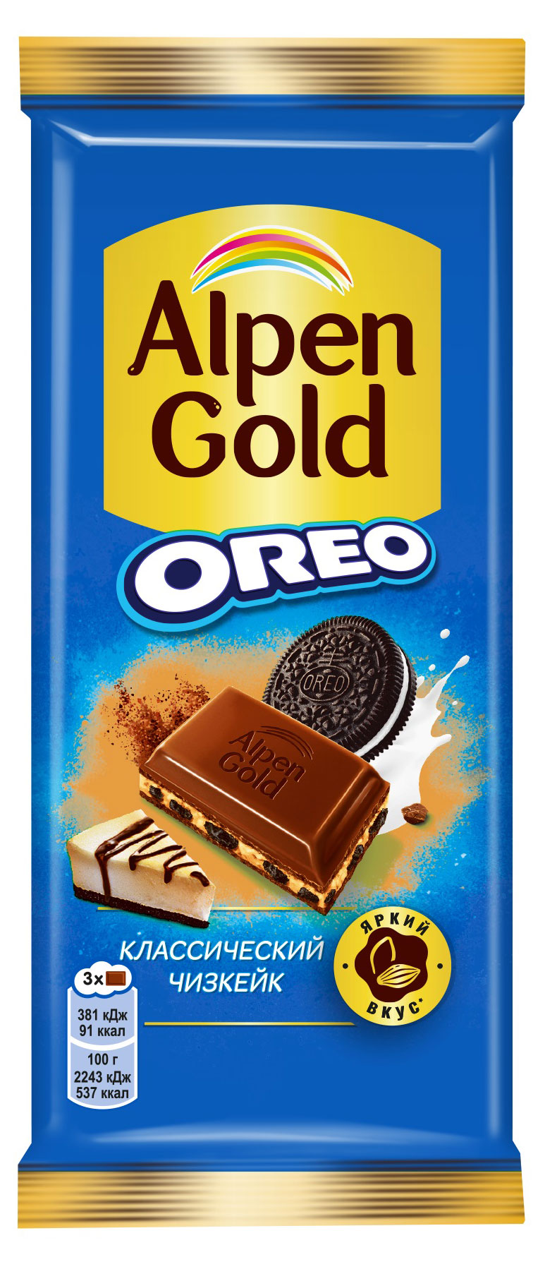 Шоколад молочный Alpen Gold Oreo Классический Чизкейк, 85 г