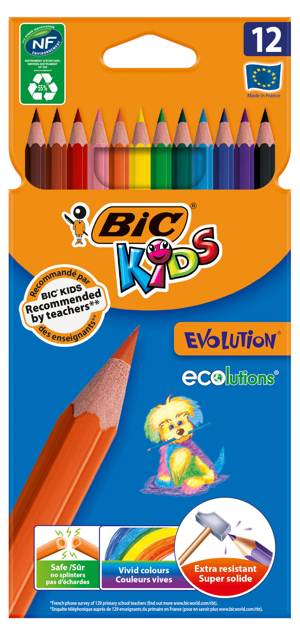 Цветные карандаши BIC Kids Evolution, 12 цветов