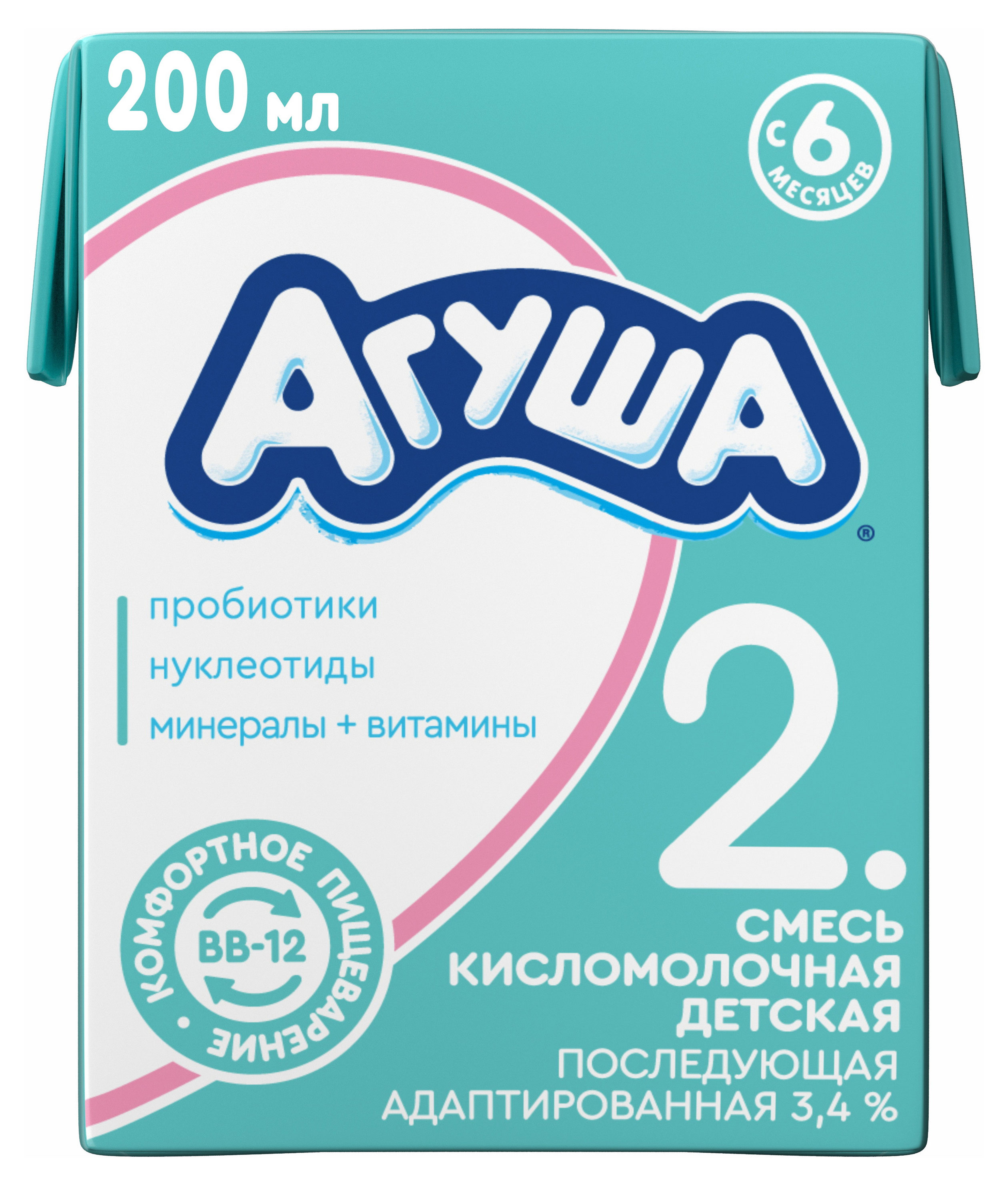 Смесь кисломолочная «Агуша» адаптированная последующая для детей 3,5%, 204 г