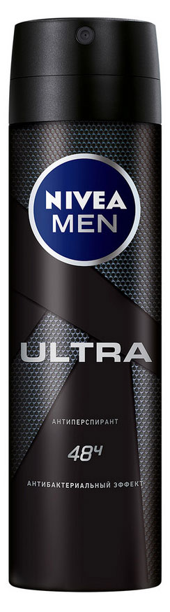 Дезодорант-антиперспирант спрей NIVEA MEN ULTRA с антибактериальным эффектом, 150 мл