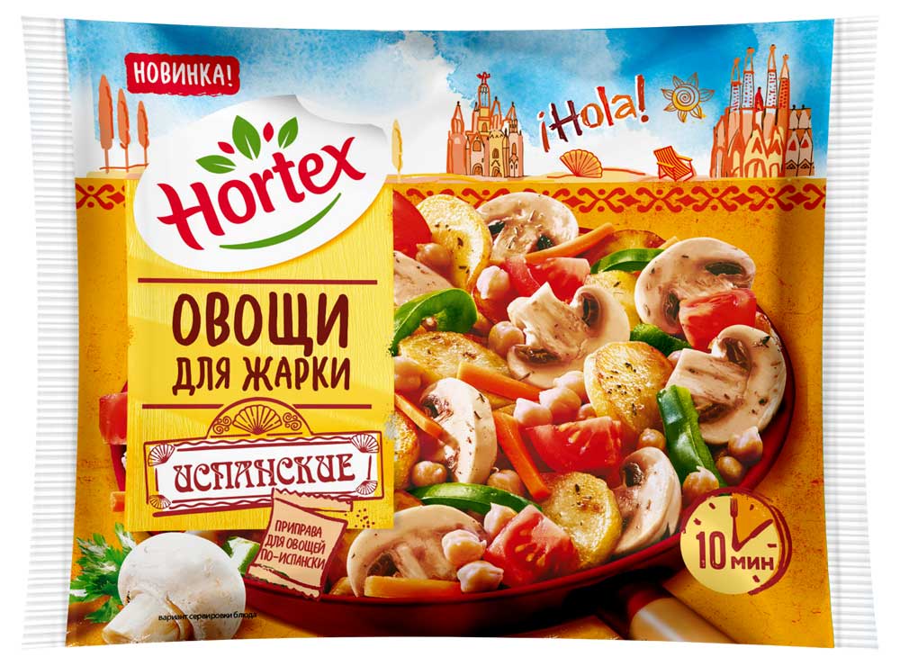 Овощи для жарки Hortex Испанские с приправой замороженные, 400 г