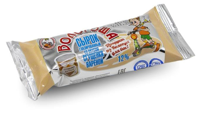 Сырок творожный «Вологоша» глазированный с вареной сгущенкой 12% БЗМЖ, 30 г