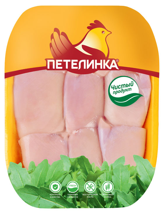 Филе бедра цыпленка-бройлера «Петелинка» без кожи охлажденное, ~ 1 кг