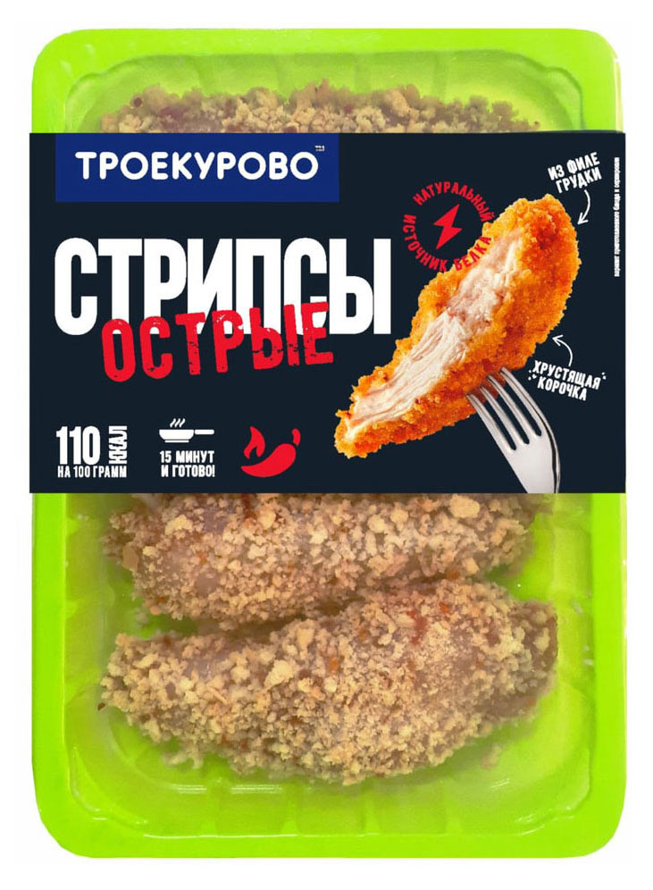 Стрипсы куриные «Троекурово» Острые охлажденные, 350 г