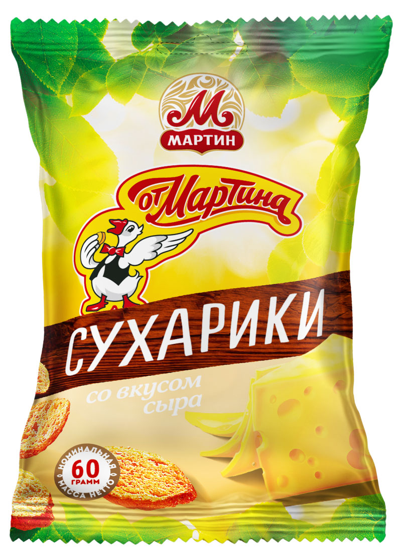 Сухарики кукурузно-ржаные «От Мартина» со вкусом сыра, 60 г