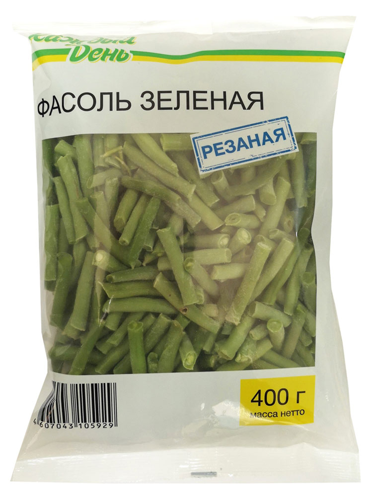 Овощная смесь Фасоль стручковая зелёная «Каждый день» резаная замороженная, 400 г