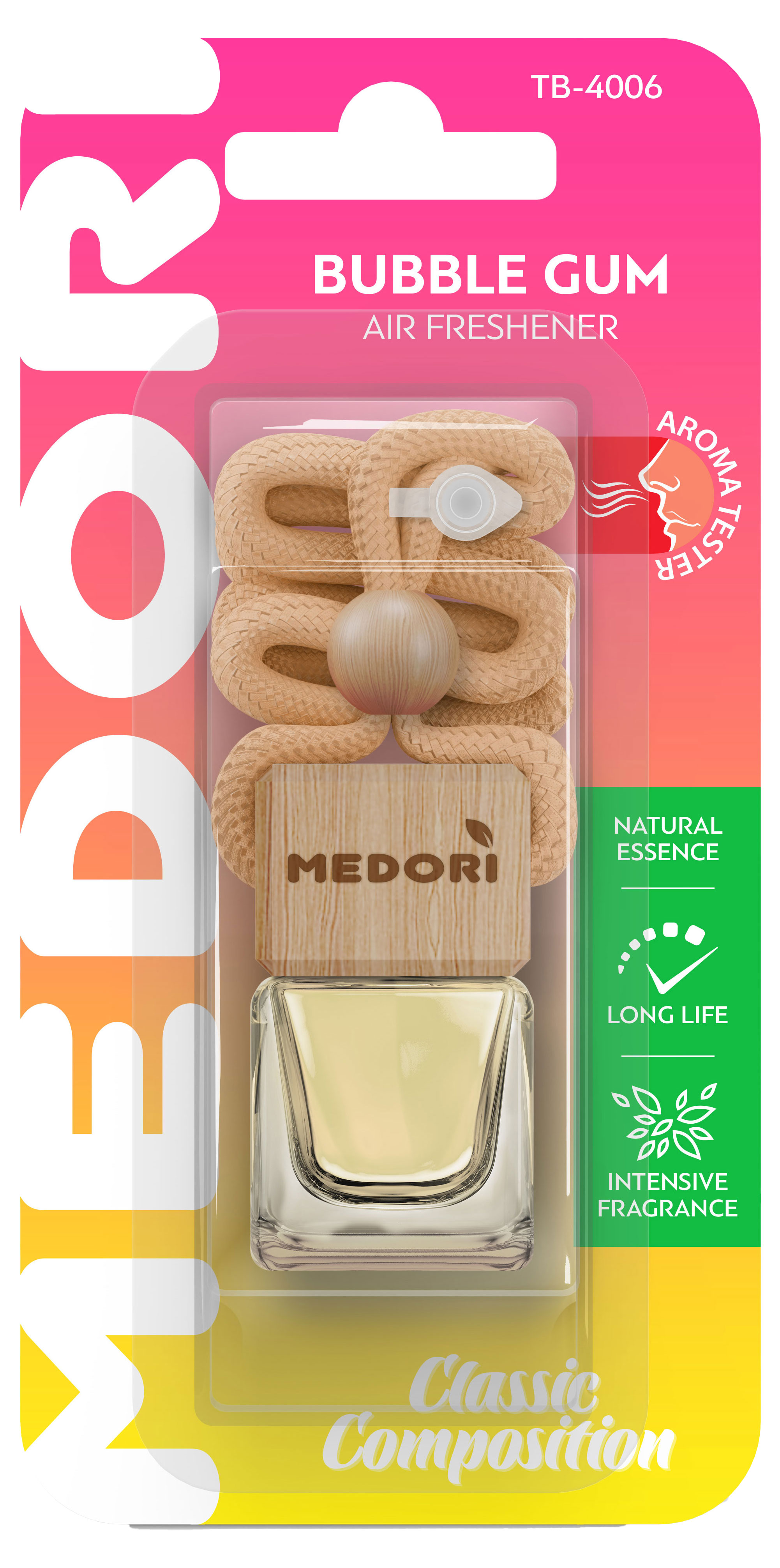 Ароматизатор автомобильный Medori Бабл гам подвесной жидкий, 6 мл