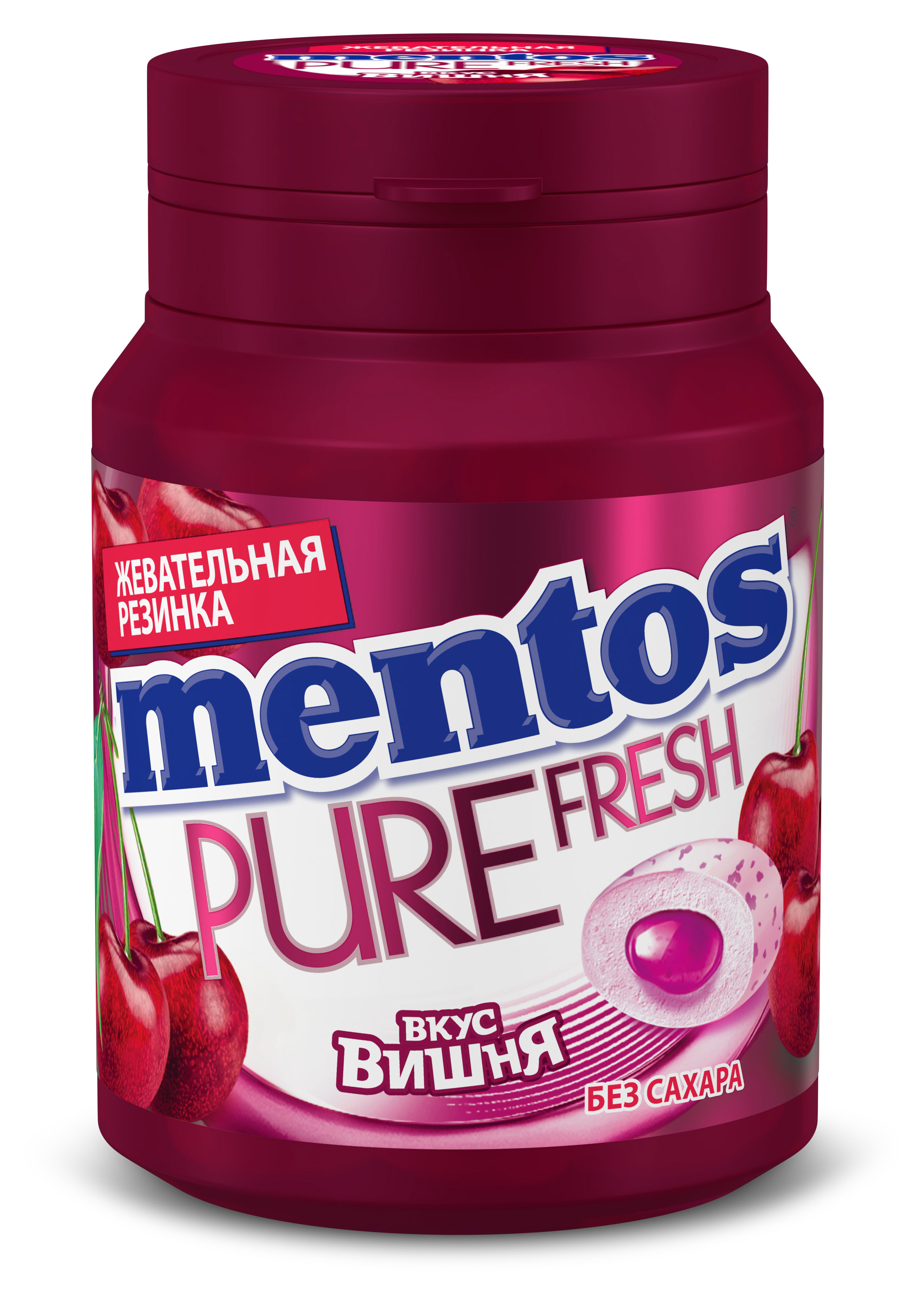 Жевательная резинка Mentos Pure Fresh со вкусом вишни, 54 г