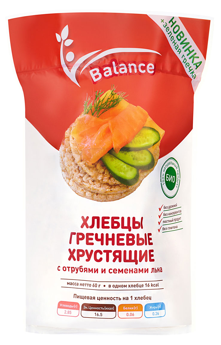 Хлебцы гречневые Lope-Lope БИО с отрубями и семенами льна постные без глютена и дрожжей, 60 г