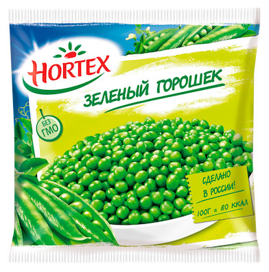 Овощная смесь Зеленый горошек Hortex замороженный, 400 г