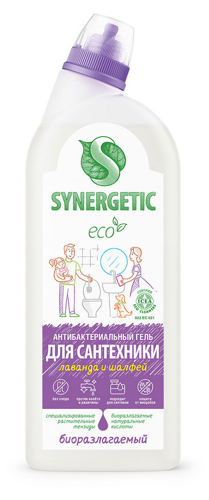 Средство для сантехники Synergetic Лаванда и шалфей  сказочная чистота концентрированное, 700 мл