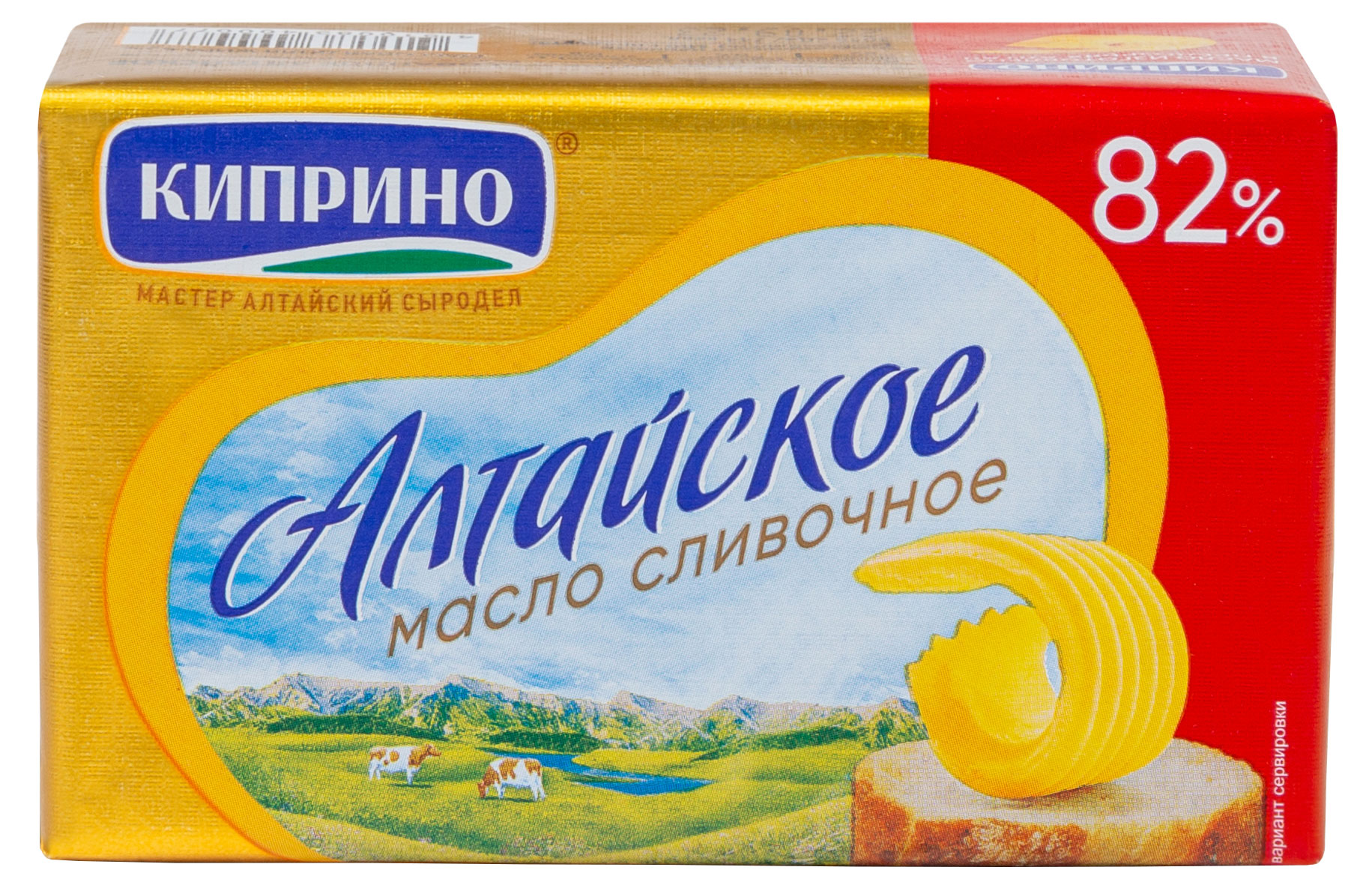 Масло сливочное «Киприно» алтайское 82% БЗМЖ, 150 г